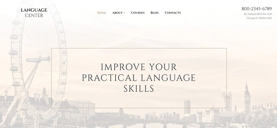 Language Center Responsive Website Theme