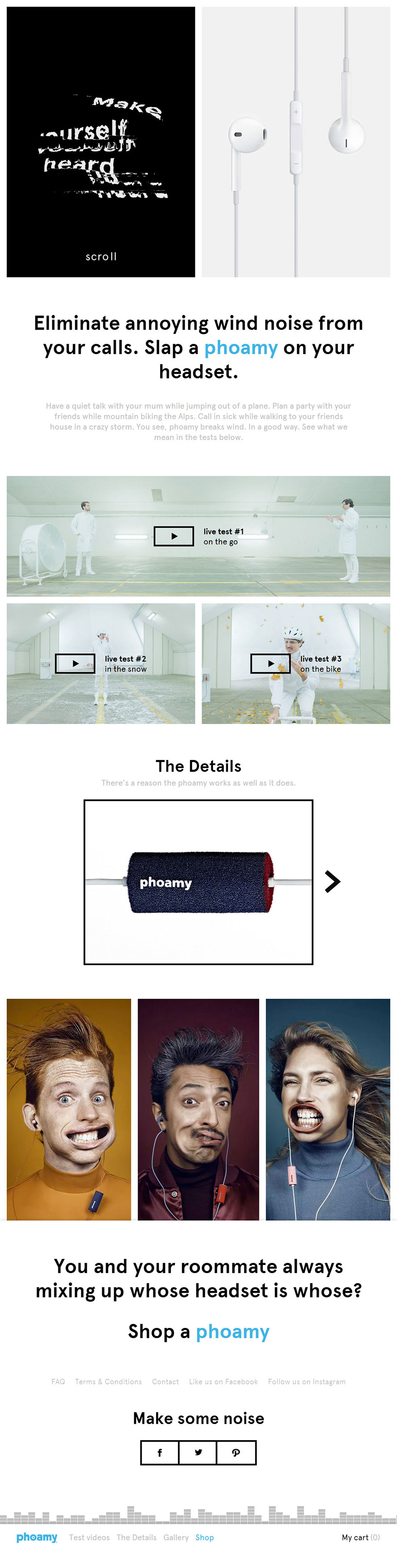 Phoamy耳机产品网站欣赏